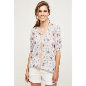 nwt ANTHROPOLOGIE ONE SEPTEMBER sz S Lyla floral sequin tunic